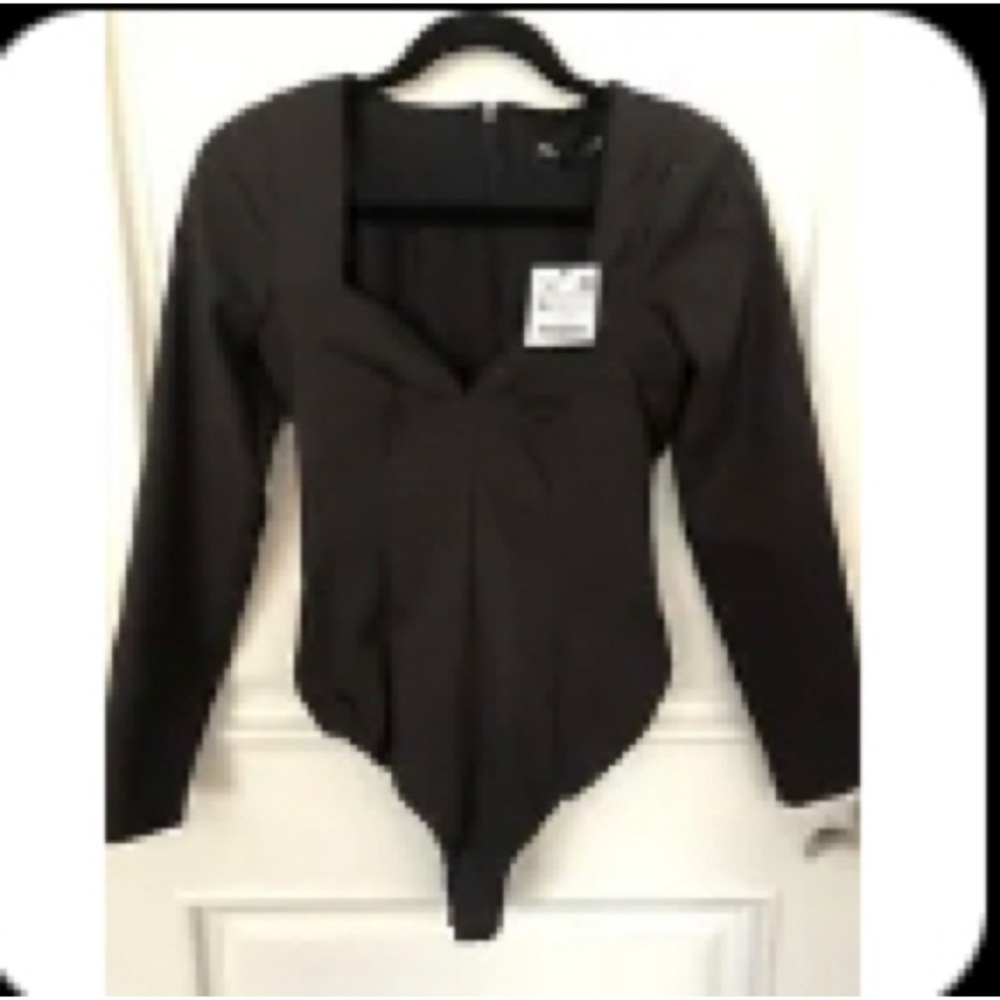 ZARA deep neck bodysuit